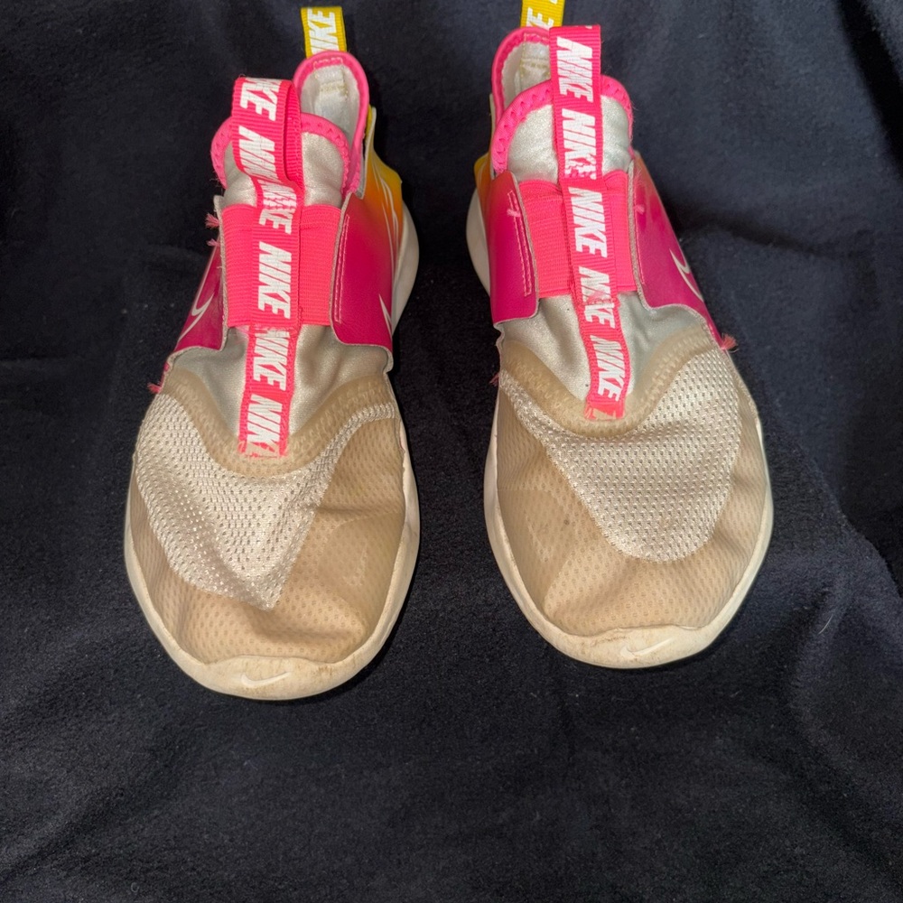 Nike Pink and Cream Sneakers with Elastic Straps